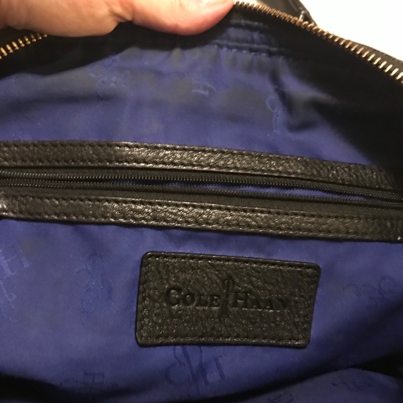 Cole Haan Black Leather Satchel Handbag - Picture 5 of 13